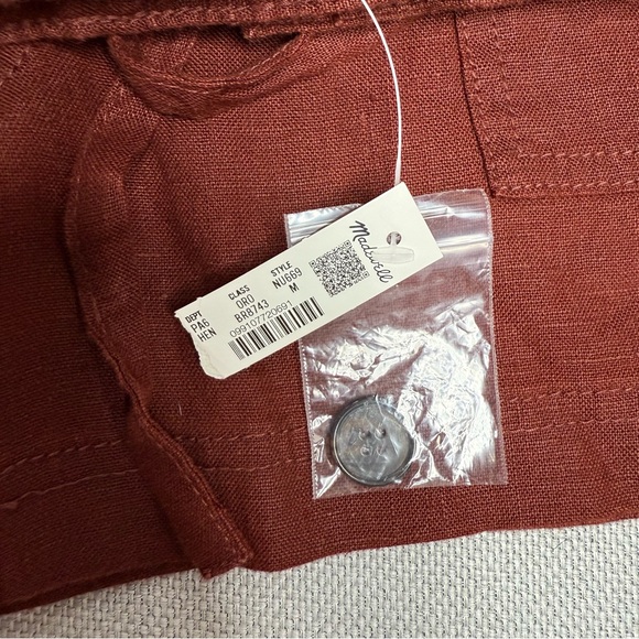 Madewell 100% Linen Pull-On Drawstring Shorts Henna Size Medium NWT - Picture 6 of 7